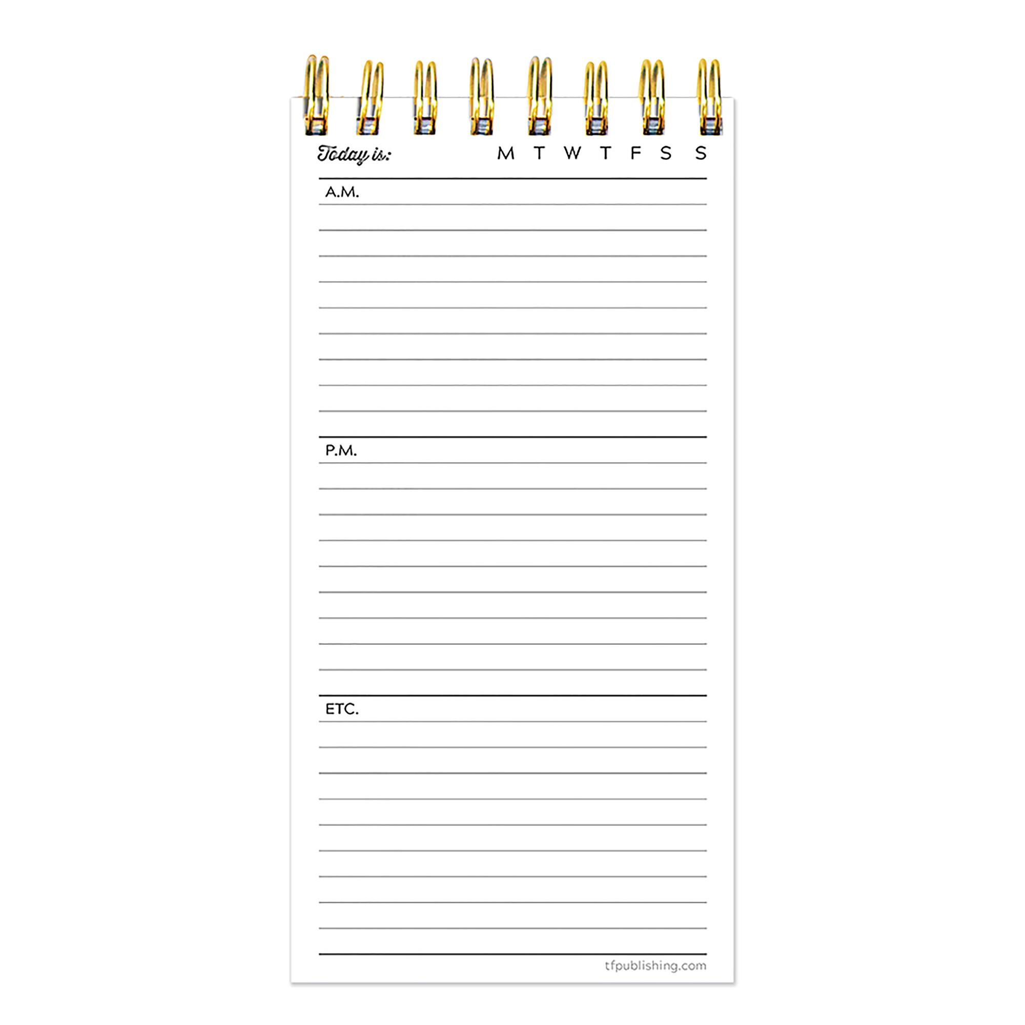 TF Publishing Blue Boho Stripe Undated Daily Agenda Notepad Planner